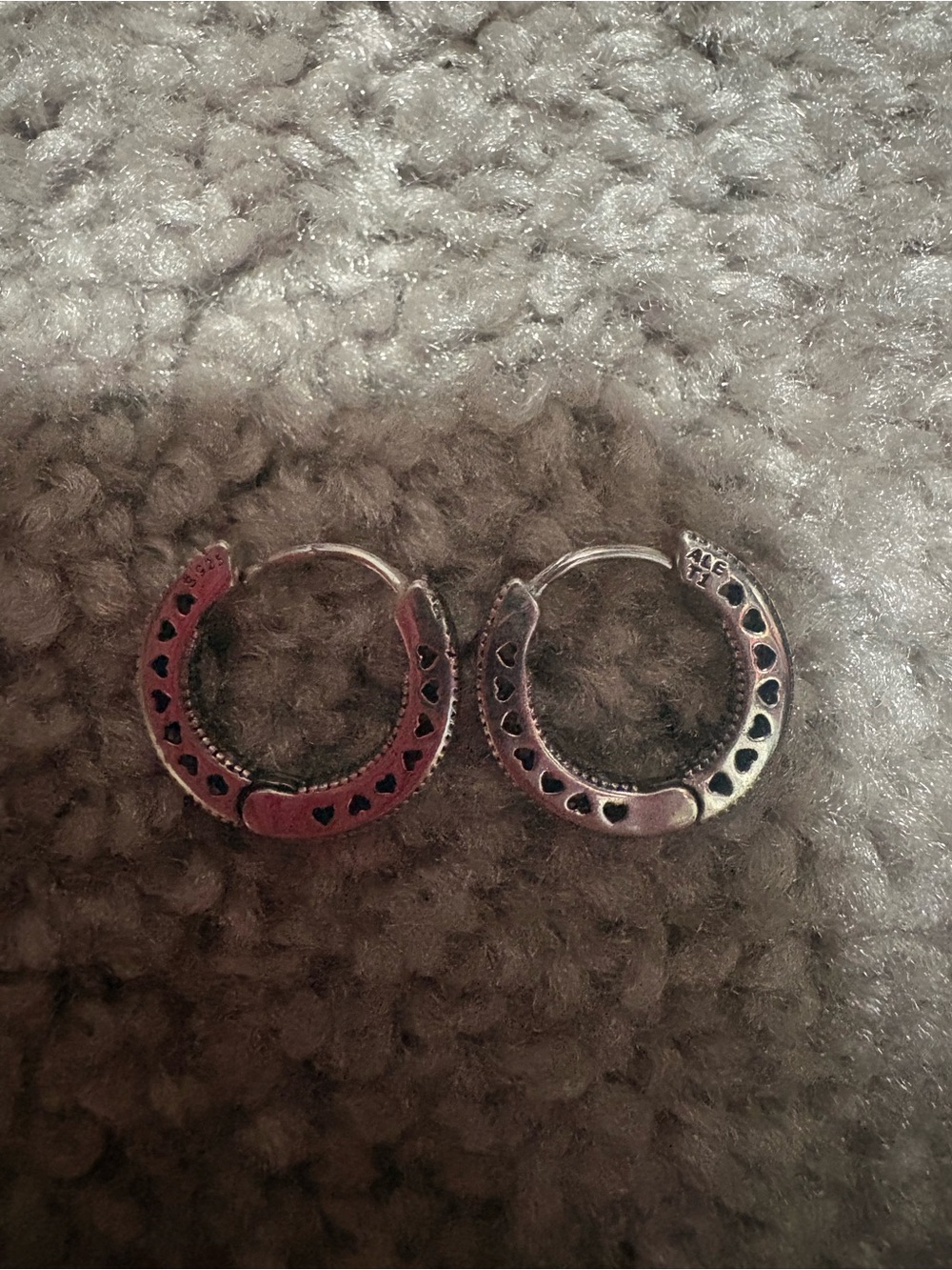 Small silver Pandora hoops